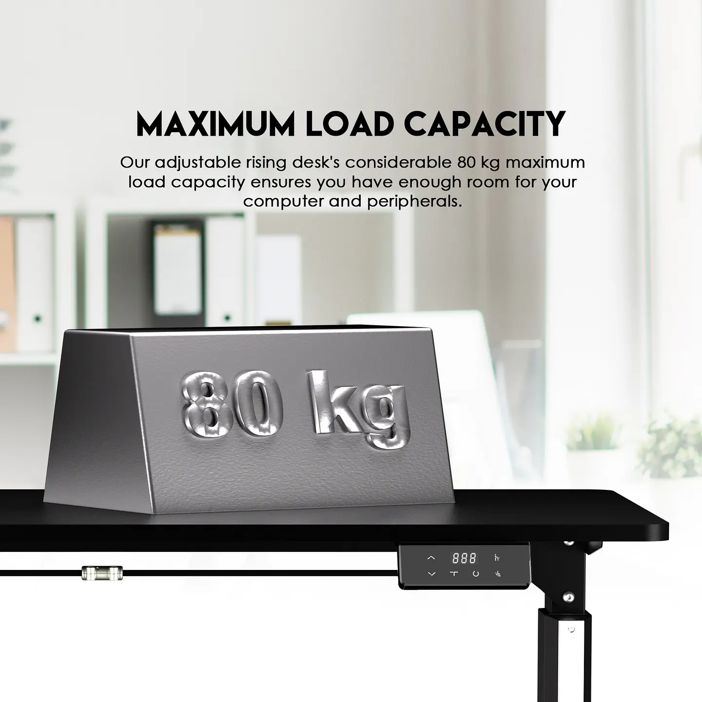 WS414 WORKSTATION Carbon Black Escritorio con Control de Elevación Automática 11