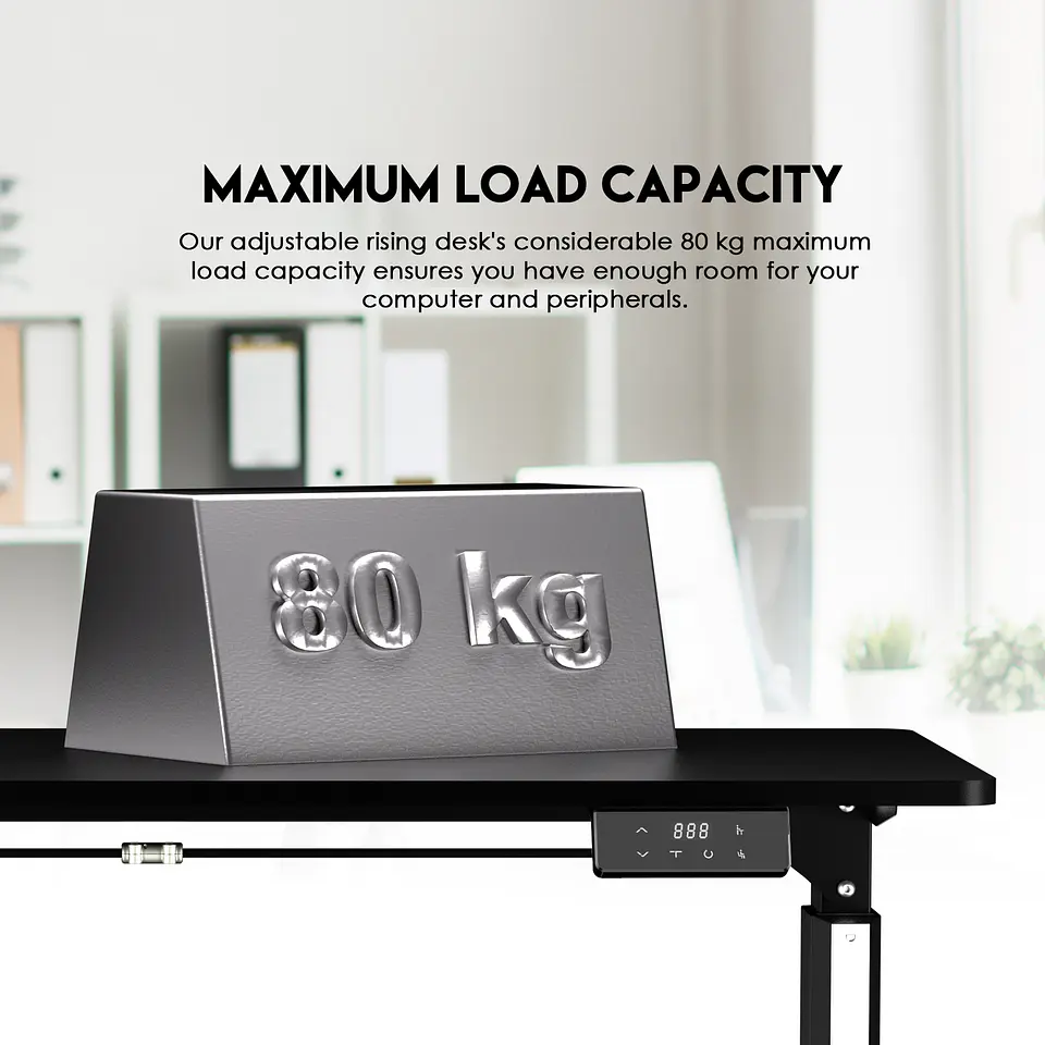 WS414 WORKSTATION Carbon Black Escritorio con Control de Elevación Automática 11