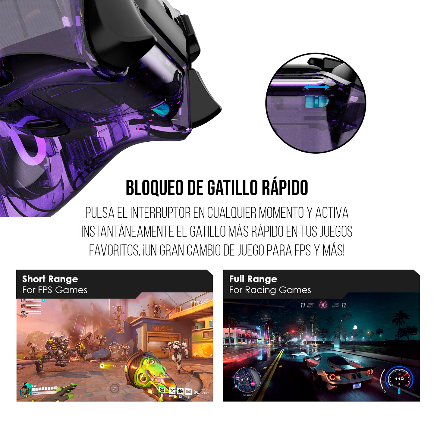 WGP14V2 NOVA PRO Atomic Purple Control Inalámbrico Multiplataforma PS4 PC Switch 9