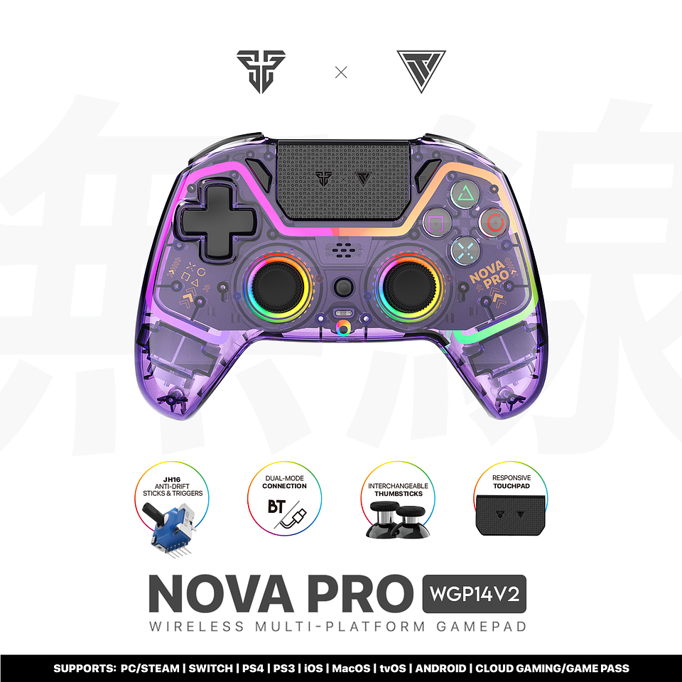 WGP14V2 NOVA PRO Atomic Purple Control Inalámbrico Multiplataforma PS4 PC Switch 15