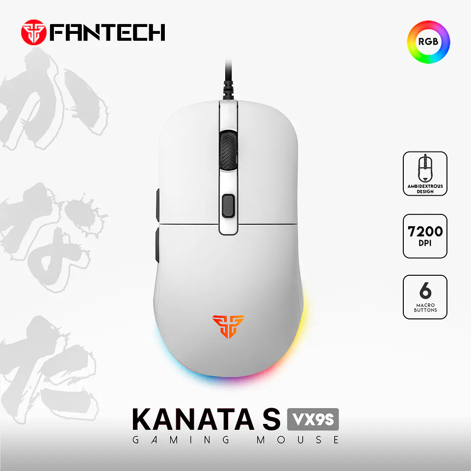 VX9s KANATA S White Gaming Mouse 7.200 DPI 6