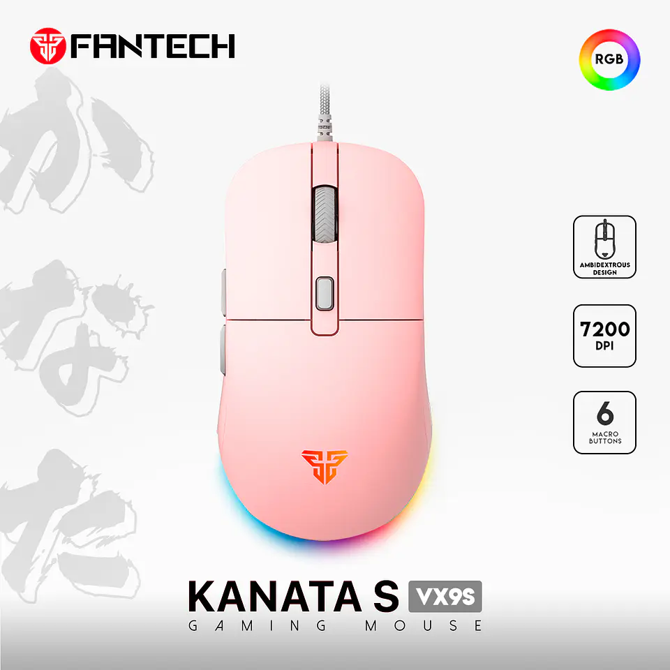 VX9s KANATA S Pink Gaming Mouse 7.200 DPI 6