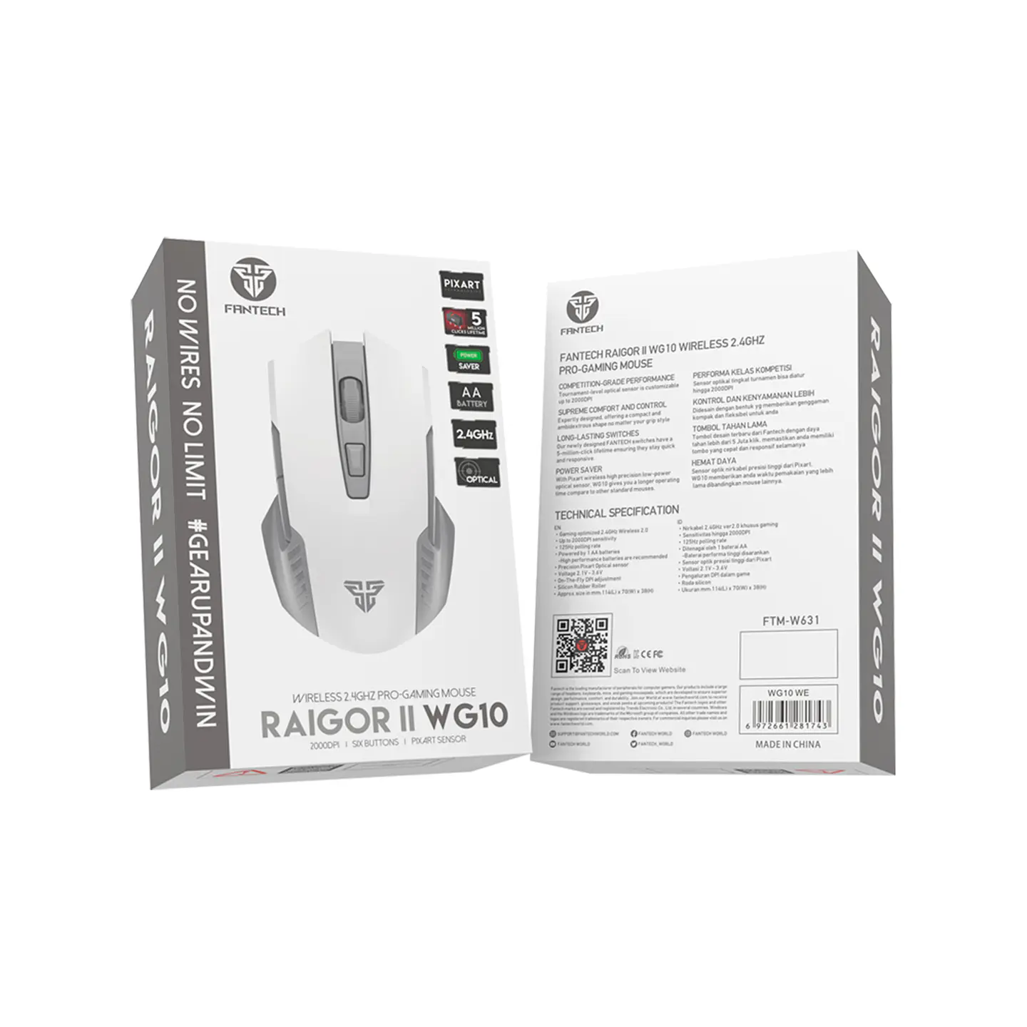 WG10 RAIGOR II Space Mouse Inalámbrico 2.000 DPI 5