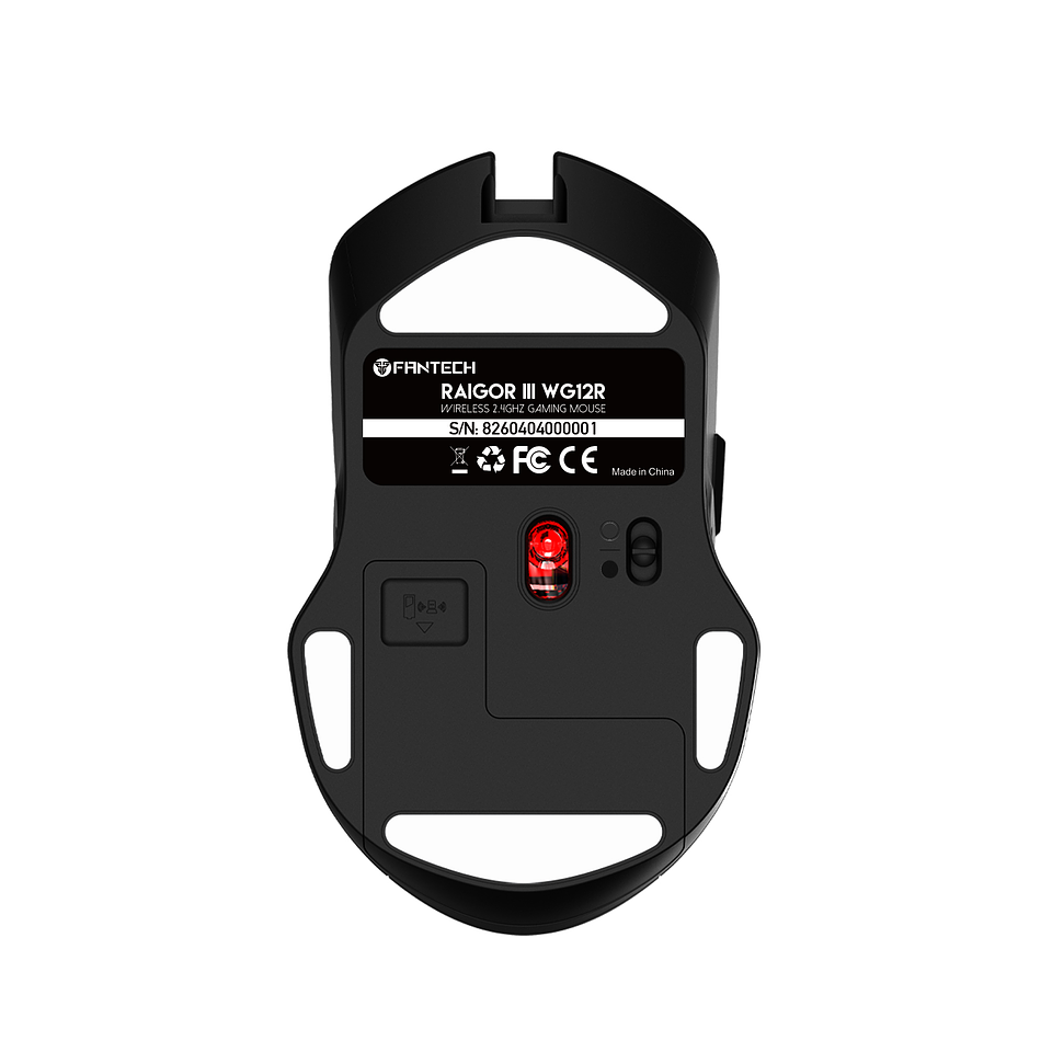 WG12R RAIGOR III Black Mouse Inalámbrico 2.000 DPI 2