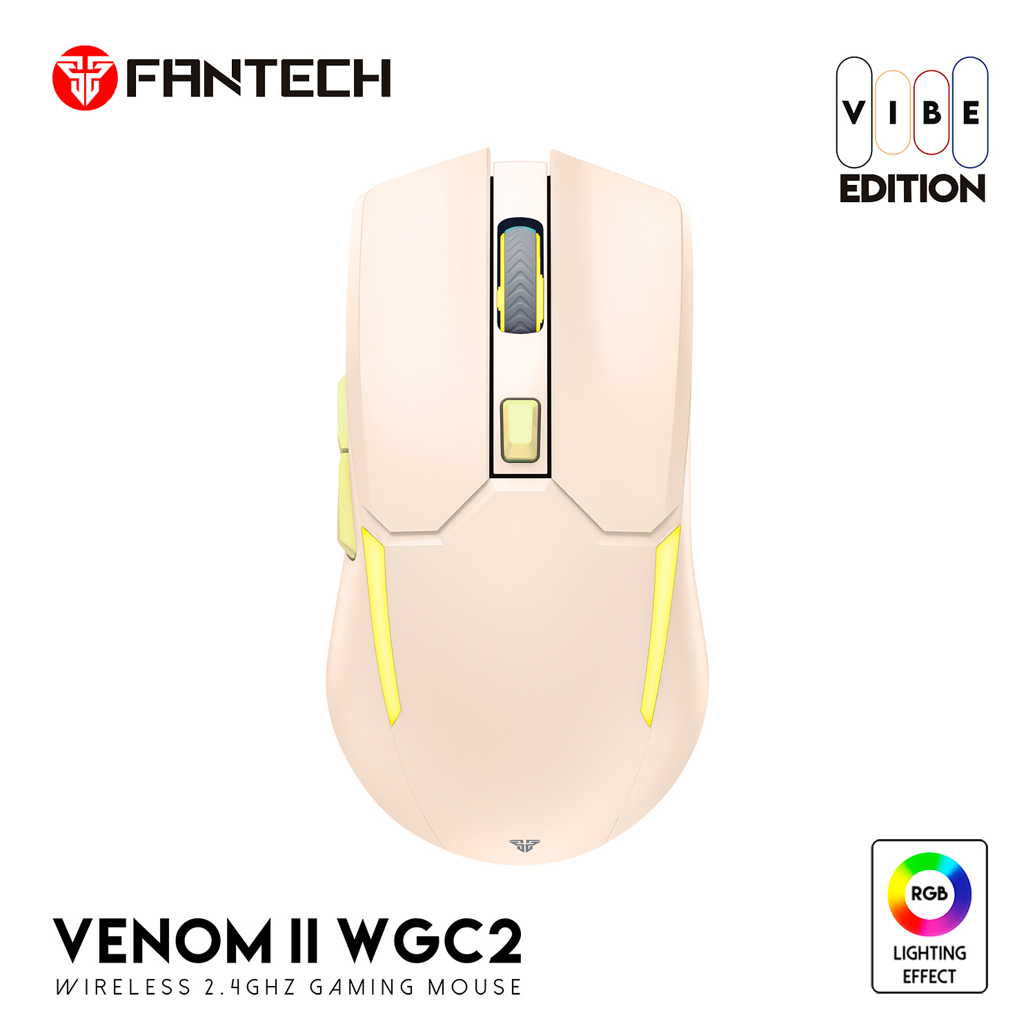 VENOM II WGC2 Wireless Beige Mouse Inalámbrico 5