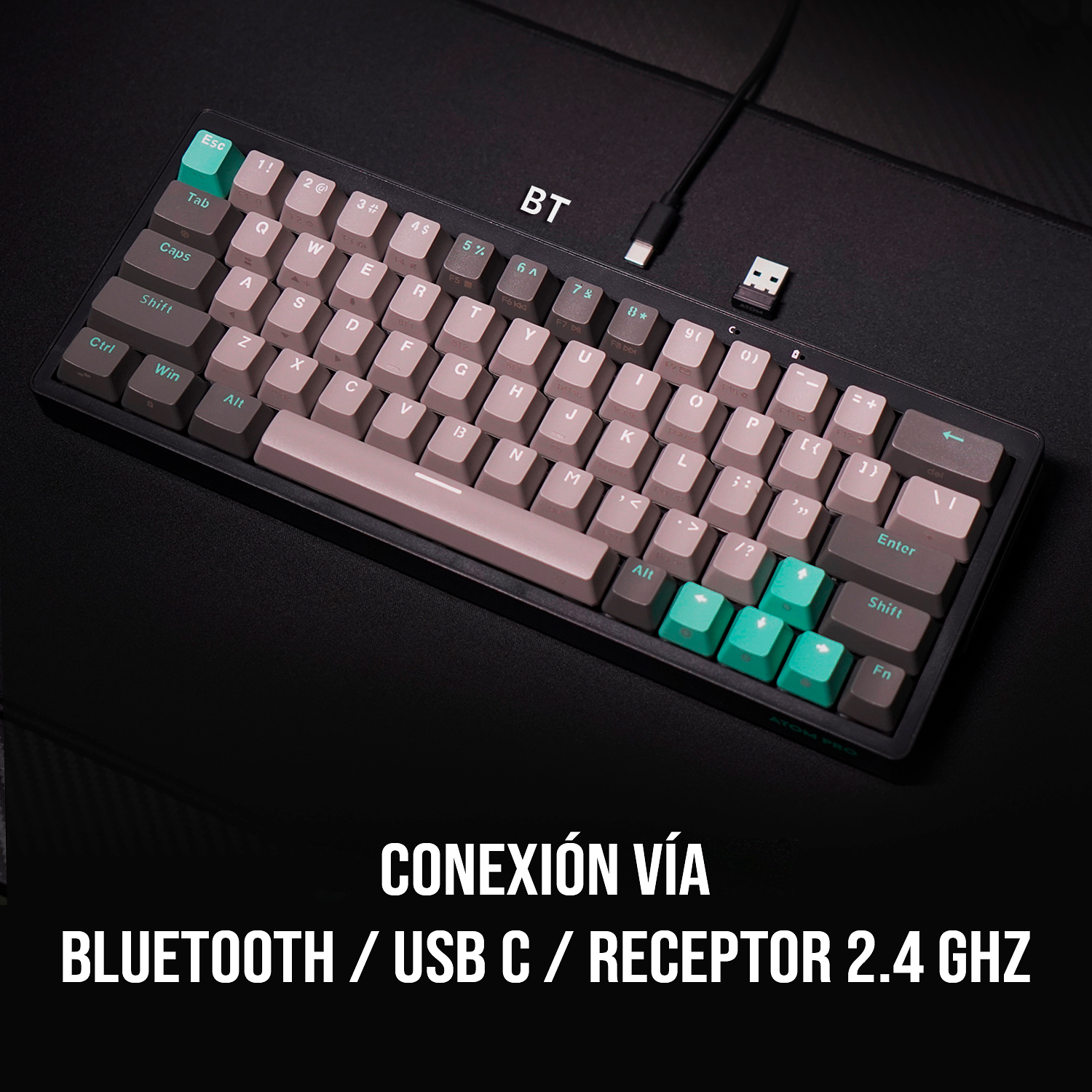 ATOM PRO63 RGB USA MK912 Mercury Wireless Teclado Mecánico inalámbrico 60% 3