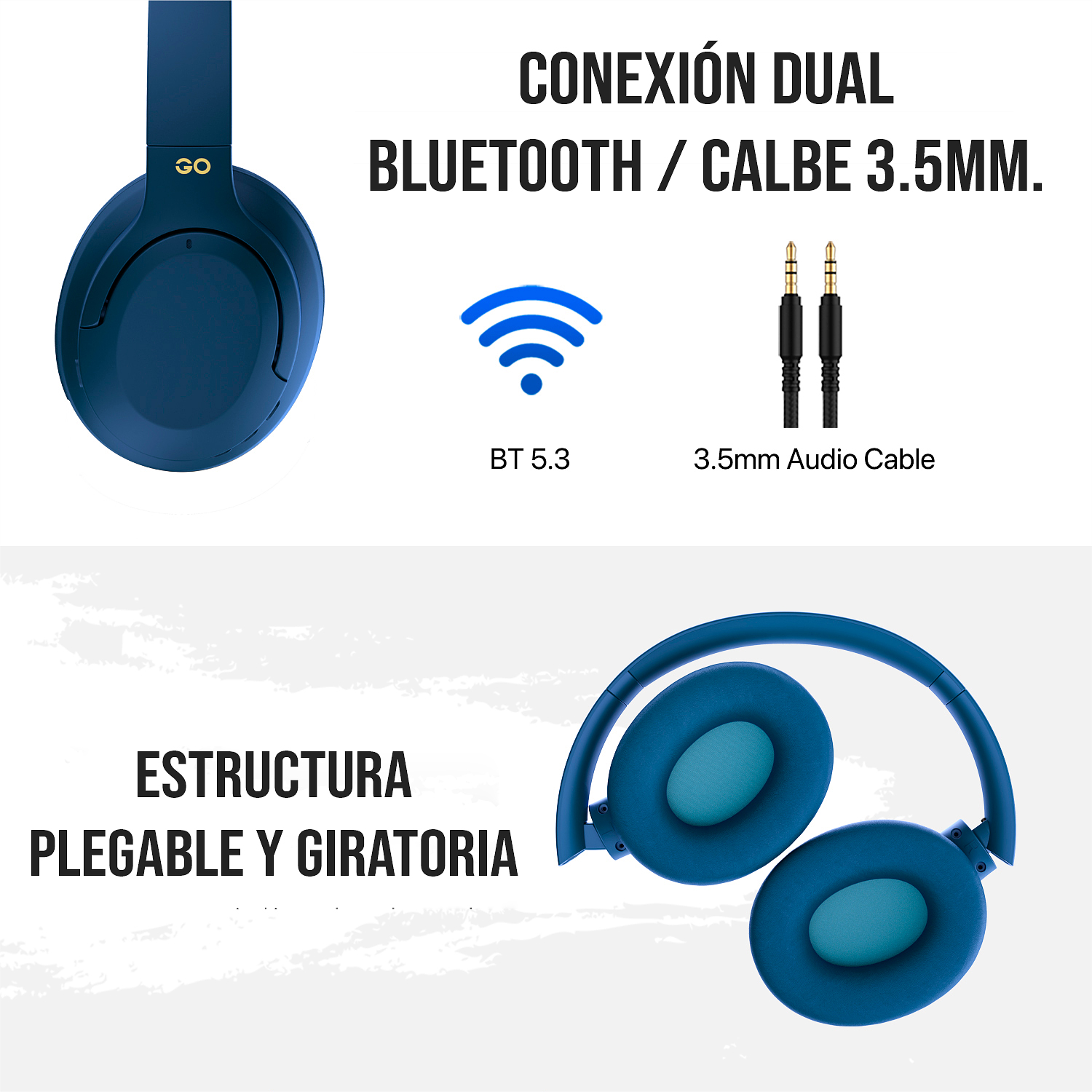 GO VIBE WH05 Wireless Blue Audífonos inalámbricos 7