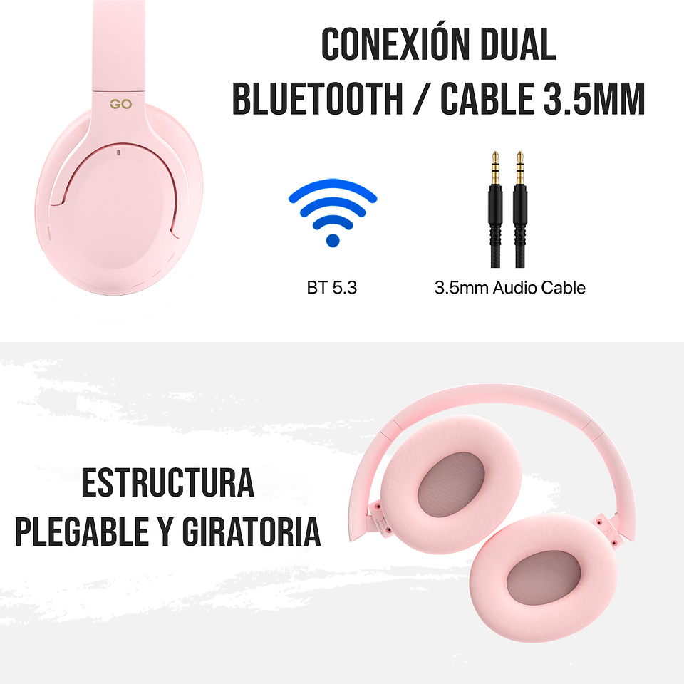 WH05 GO VIBE Pink Audífonos Inalámbricos 8