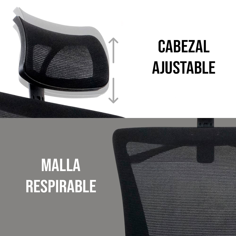 OCA258 Black Silla ergonómica Oficina 8