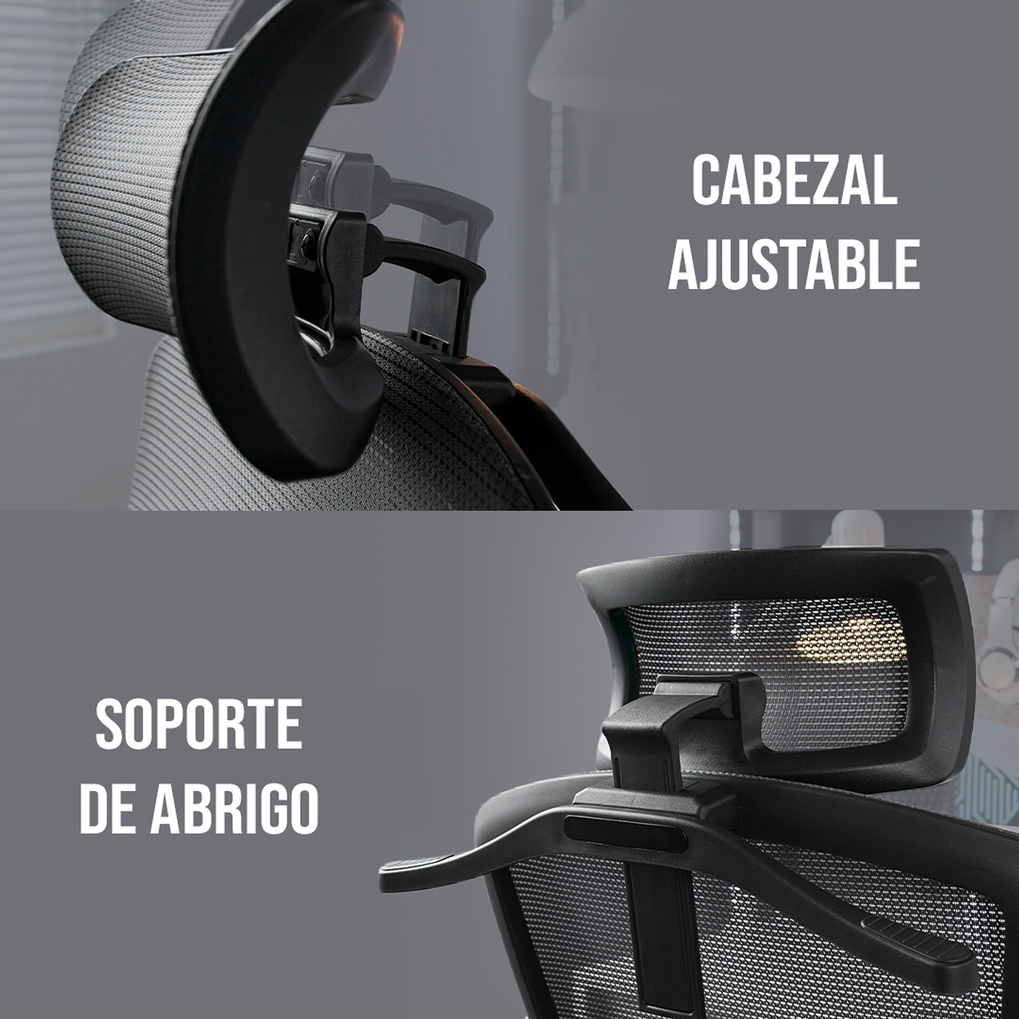 OCA259s Black Silla ergonómica Oficina de Malla con Reposapiés 13