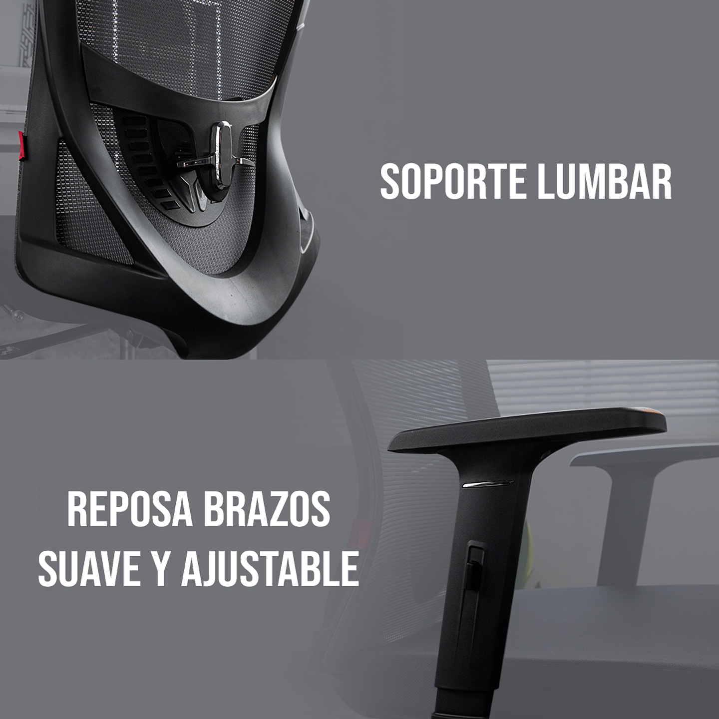 OCA259s Black Silla ergonómica Oficina de Malla con Reposapiés 14