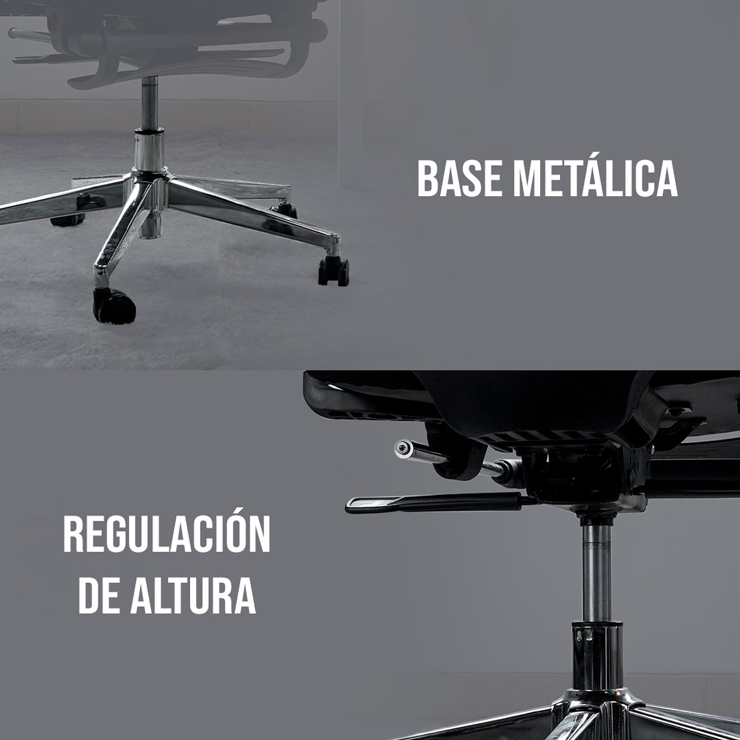 OCA259s Black Silla ergonómica Oficina de Malla con Reposapiés 15