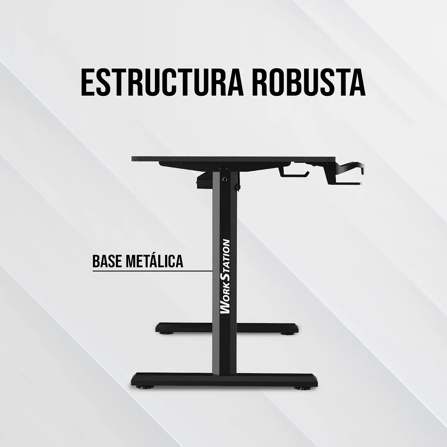 WS311 WORKSTATION Pearl White Escritorio con Control de Elevación Automática 8