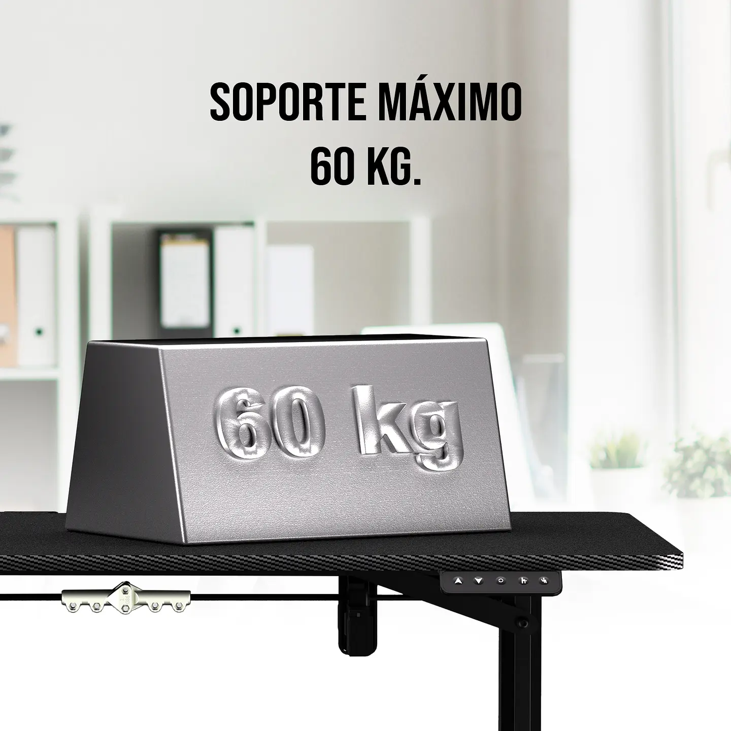 WS311 WORKSTATION Pearl White Escritorio con Control de Elevación Automática 9