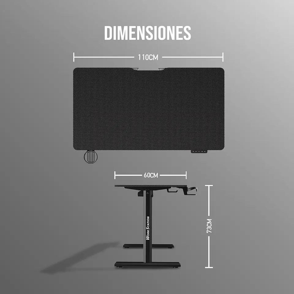WS311 WORKSTATION Pearl White Escritorio con Control de Elevación Automática 11