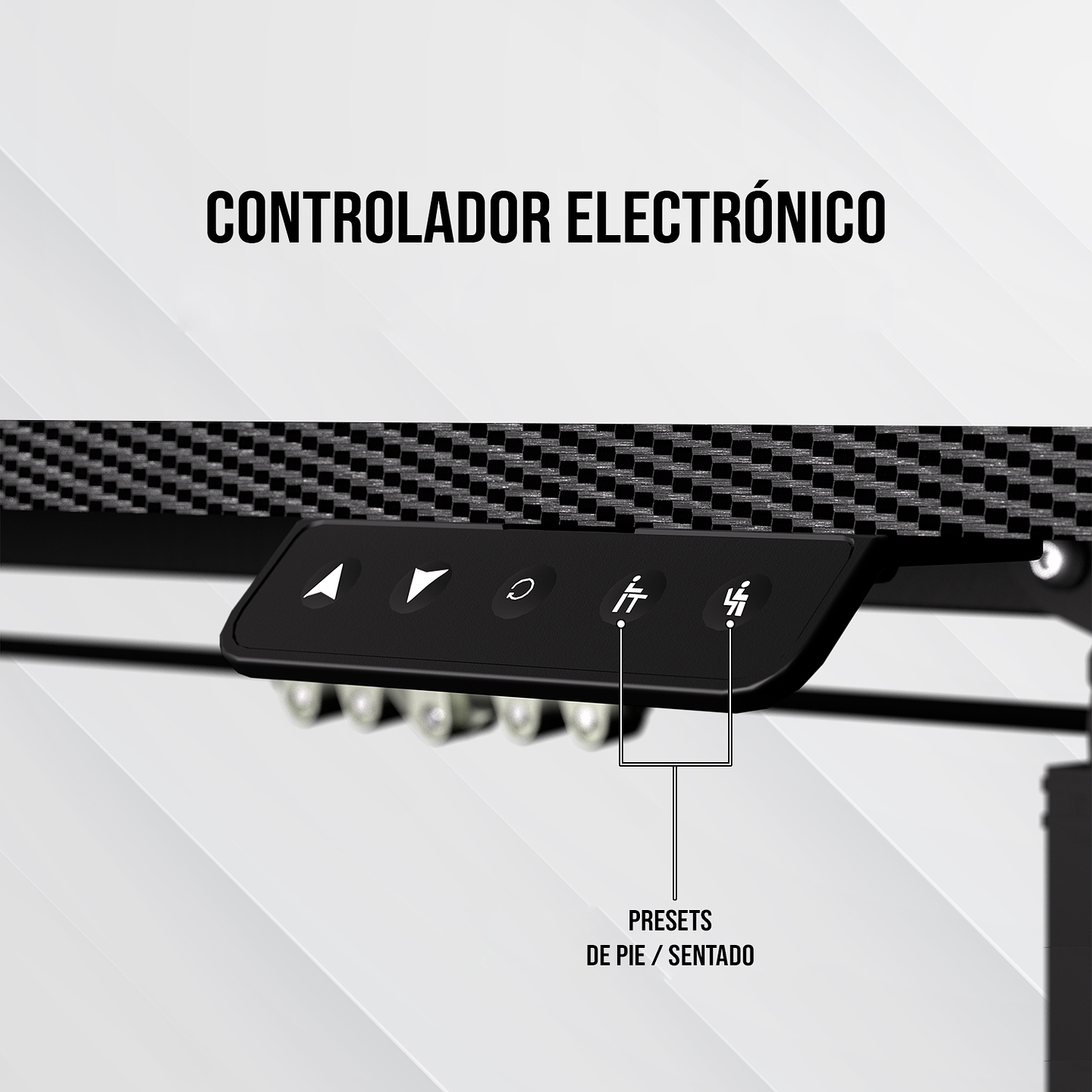 WS311 WORKSTATION Carbon Black Escritorio con Control de Elevación Automática 11