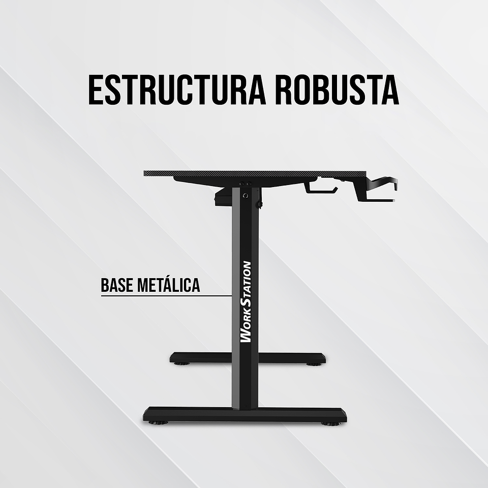 WS311 WORKSTATION Carbon Black Escritorio con Control de Elevación Automática 14