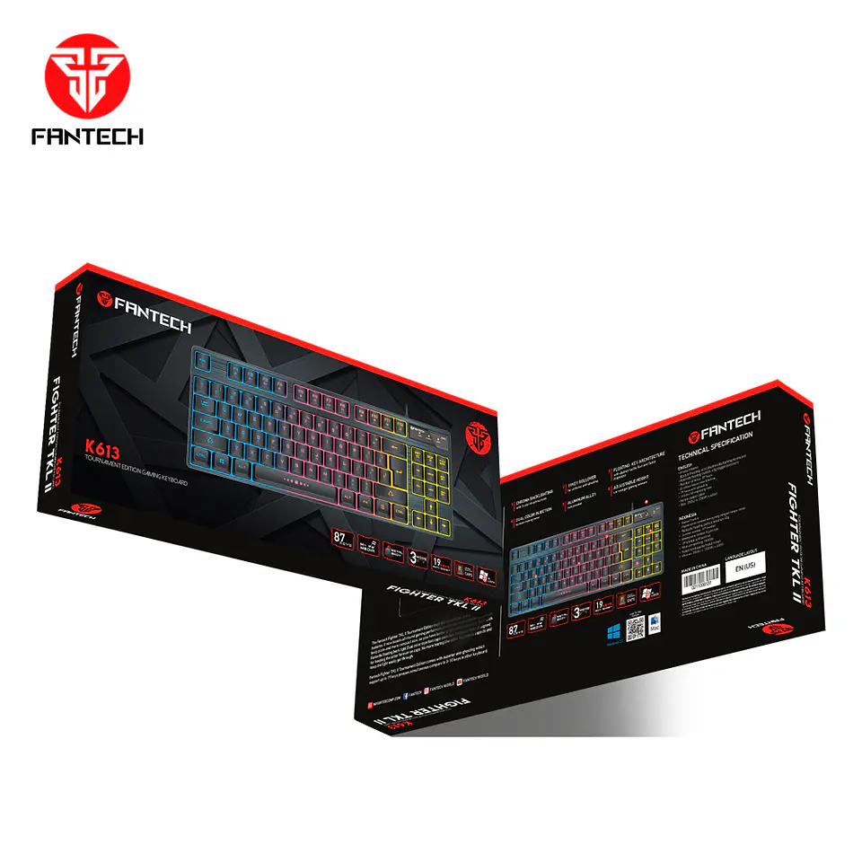 K613 FIGHTER TKL II Black Teclado Gamer Membrana 80% Layout USA 7
