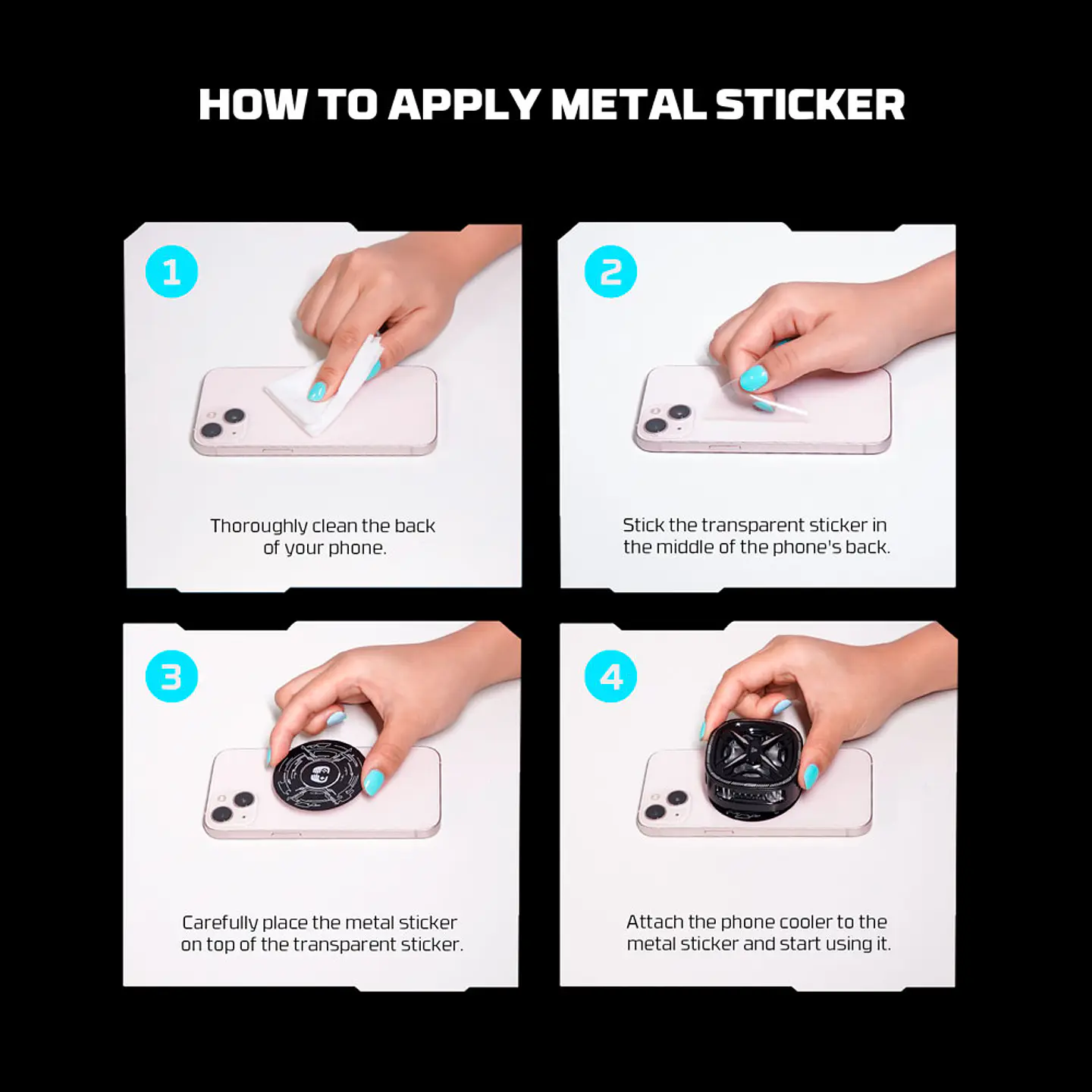 PCM10 GLETSER MAX Black Ventilador inalámbrico de Smartphone Andoid iOS 16