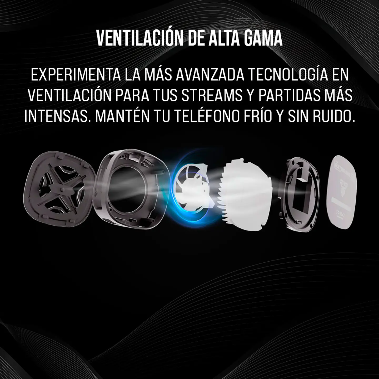 PCM10 GLETSER MAX Black Ventilador inalámbrico de Smartphone Andoid iOS 13