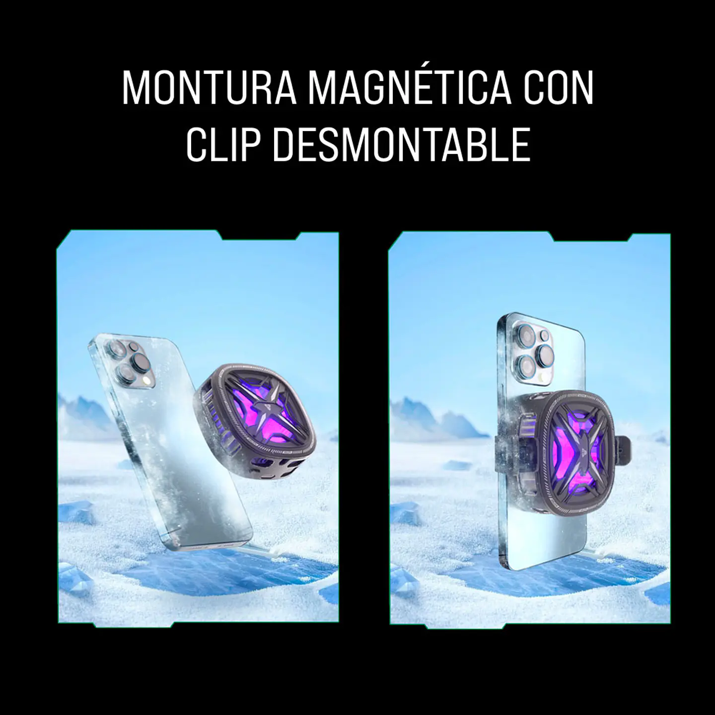 PCM10 GLETSER MAX Black Ventilador inalámbrico de Smartphone Andoid iOS 15