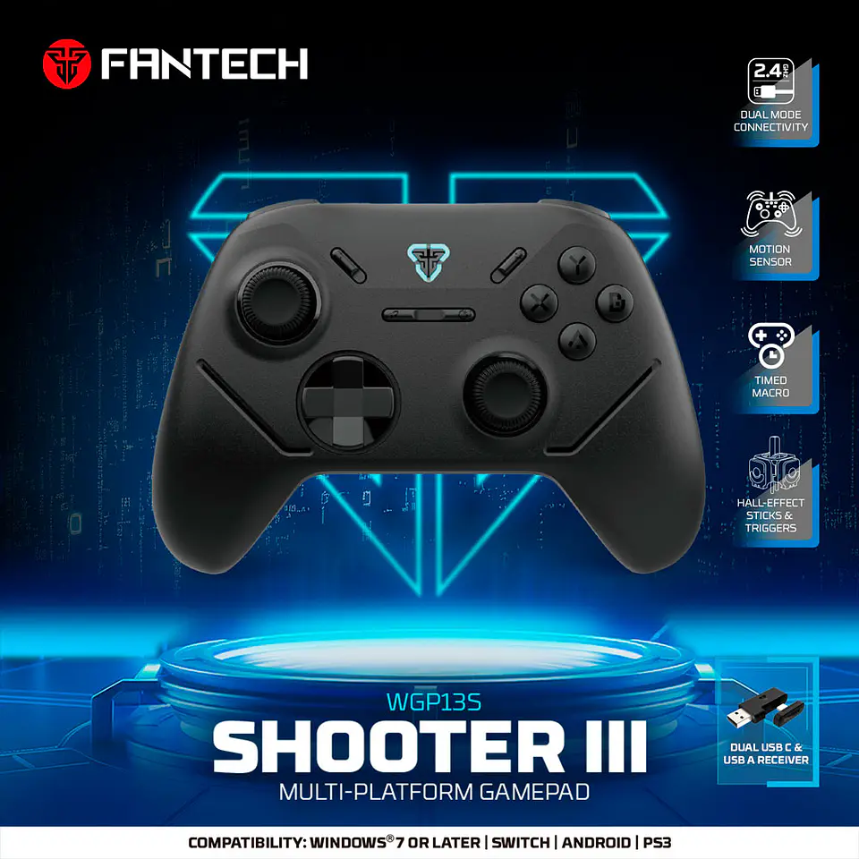 WGP13s SHOOTER III Black Control Inalámbrico Multiplataforma PC Switch Mobile Playstation 24