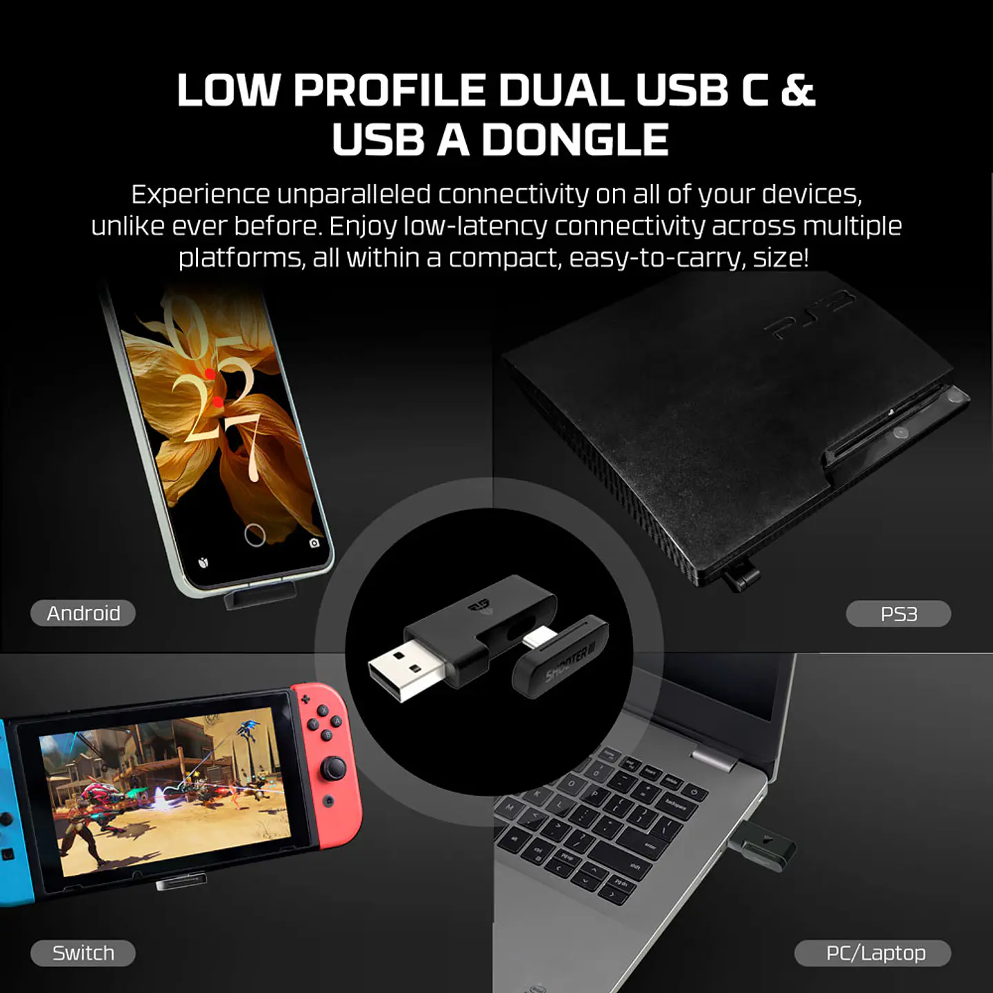 WGP13s SHOOTER III Black Control Inalámbrico Multiplataforma PC Switch Mobile Playstation 18