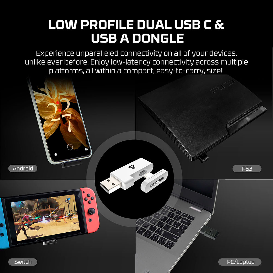 WPG13s SHOOTER III White Control Inalámbrico Multiplataforma PC Switch Mobile Playstation 18