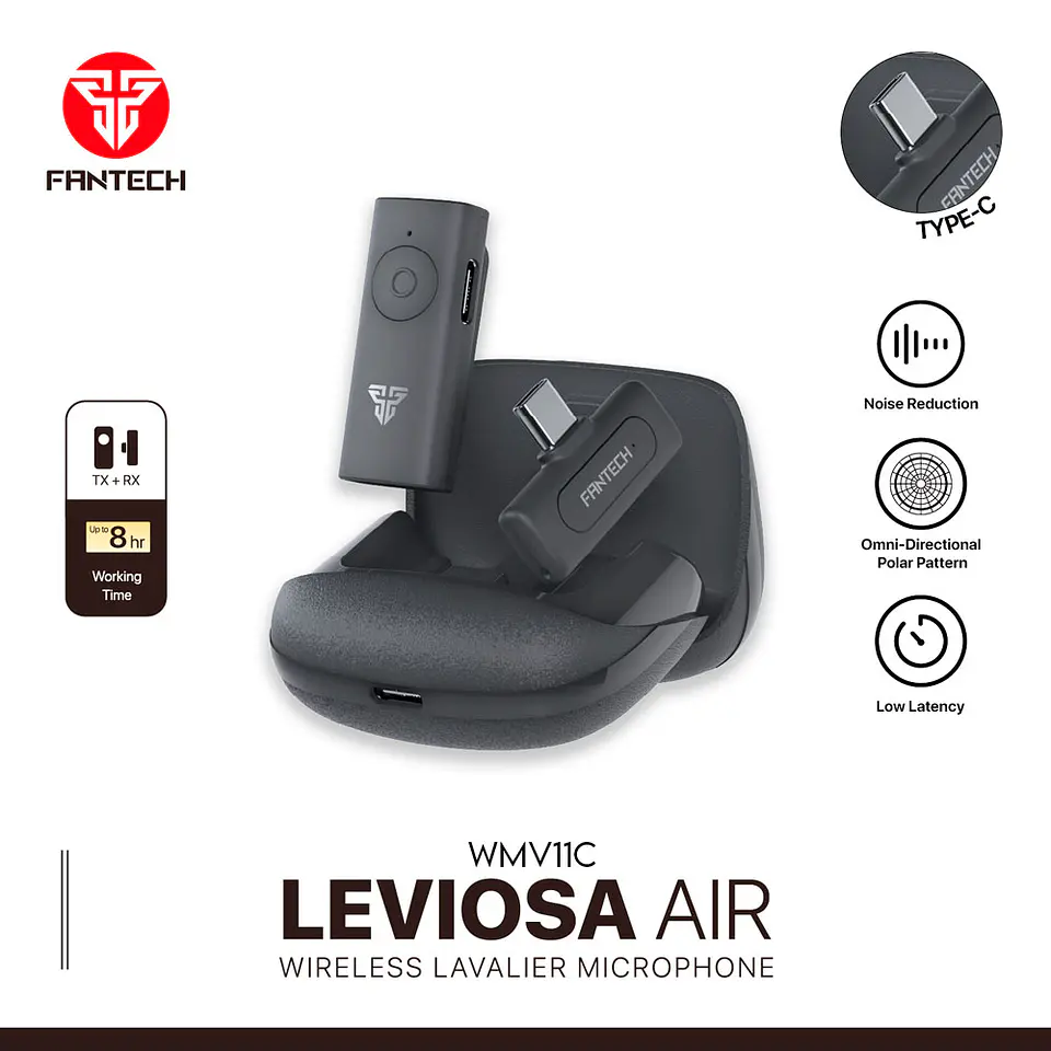 WMV11C LEVIOSA AIR Micrófono Inalámbrico Lavalier USB C 18