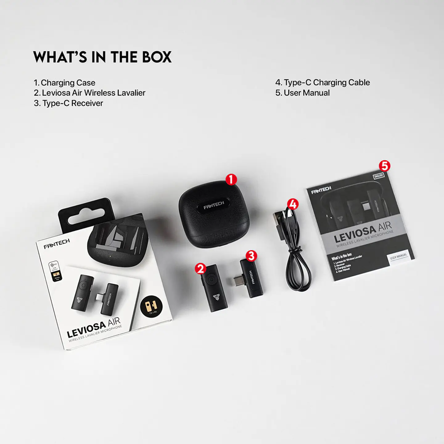WMV11C LEVIOSA AIR Micrófono Inalámbrico Lavalier USB C 20