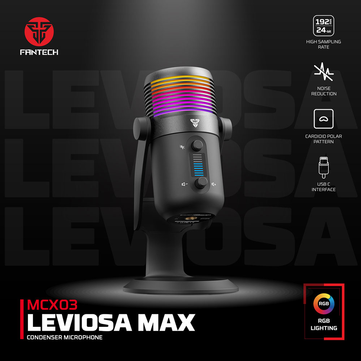 MCX03 LEVIOSA MAX Black Micrófono Cardioide Condensador 13
