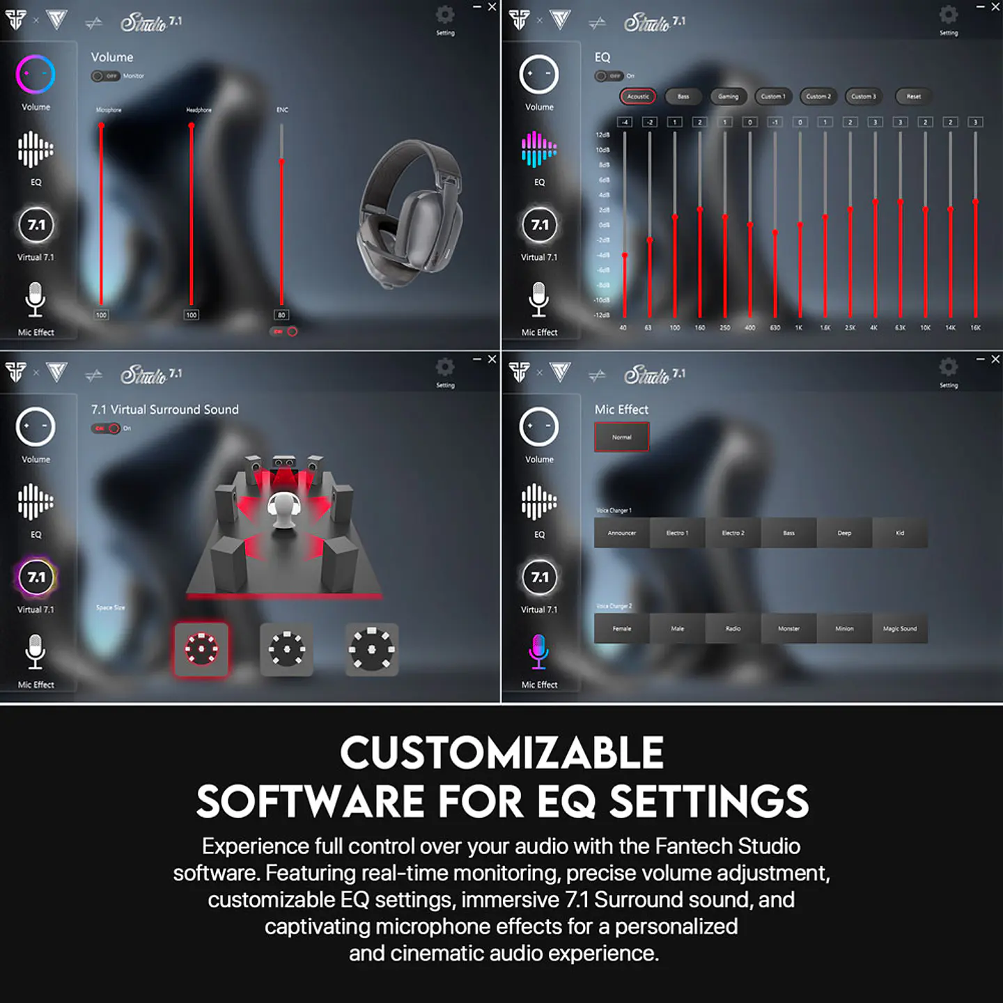 WHG03P STUDIO PRO Black Audífonos Inalámbricos 7.1 Virtual 18