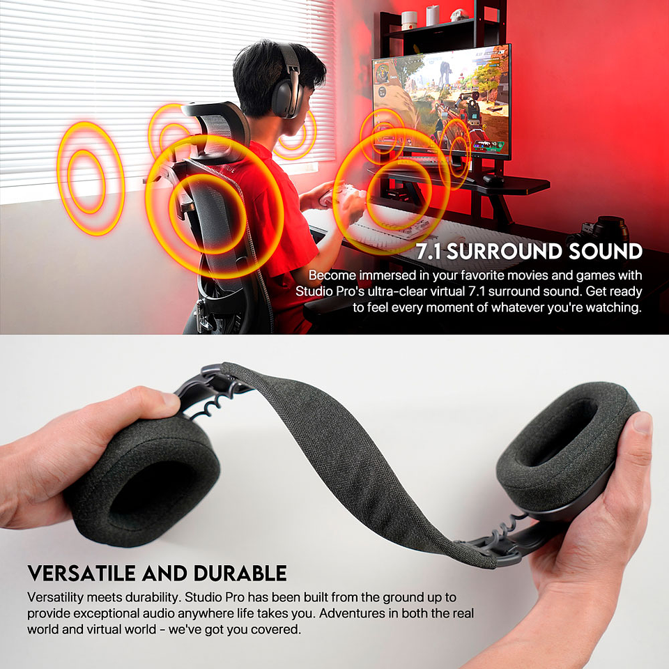 WHG03P STUDIO PRO White Audífonos Inalámbricos 7.1 Virtual 19