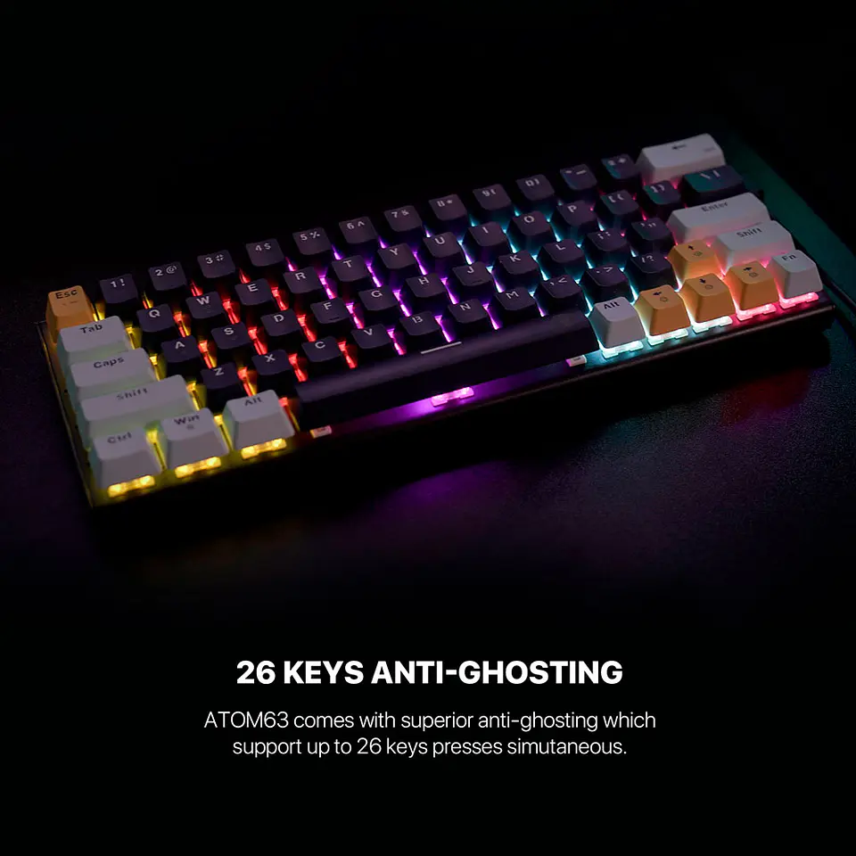 MK874V2 ATOM63 Navy Teclado Mecánico 60% Hot-Swappable Layout USA 8