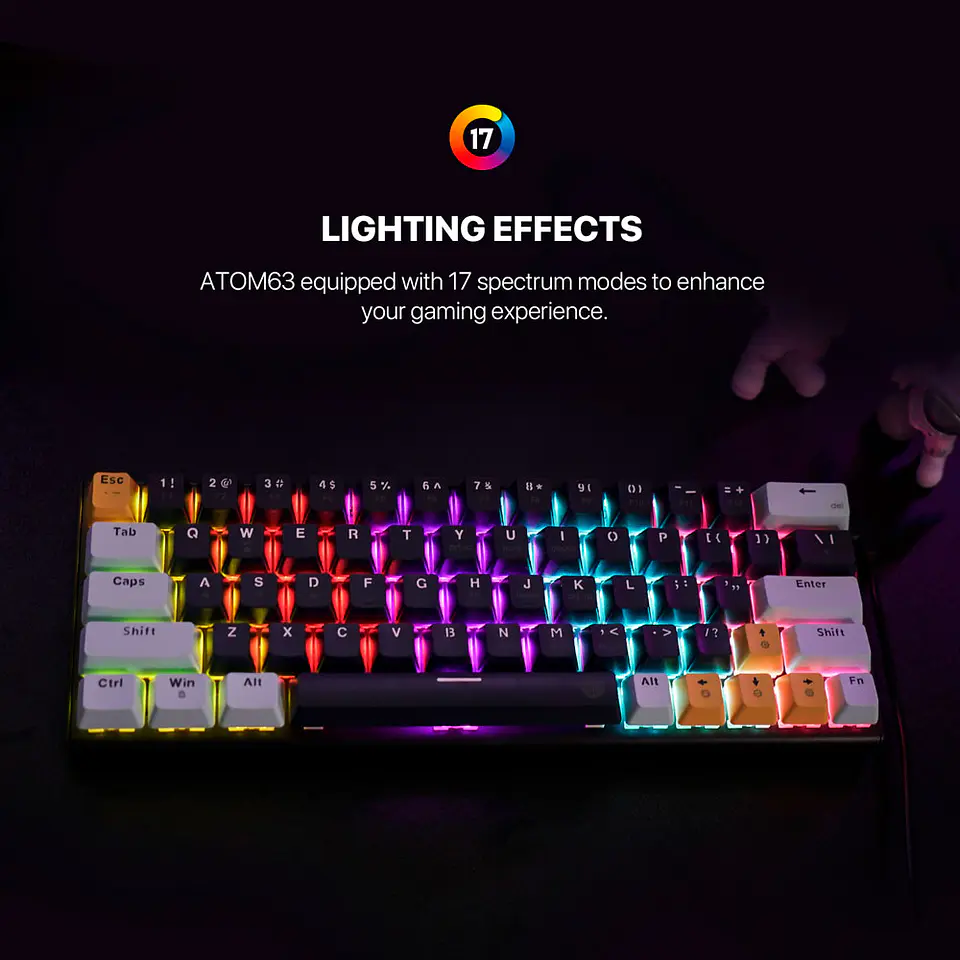 MK874V2 ATOM63 Navy Teclado Mecánico 60% Hot-Swappable Layout USA 9