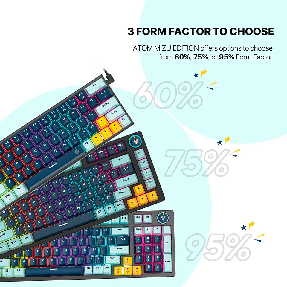 MK874V2 ATOM63 Navy Teclado Mecánico 60% Hot-Swappable Layout USA 10