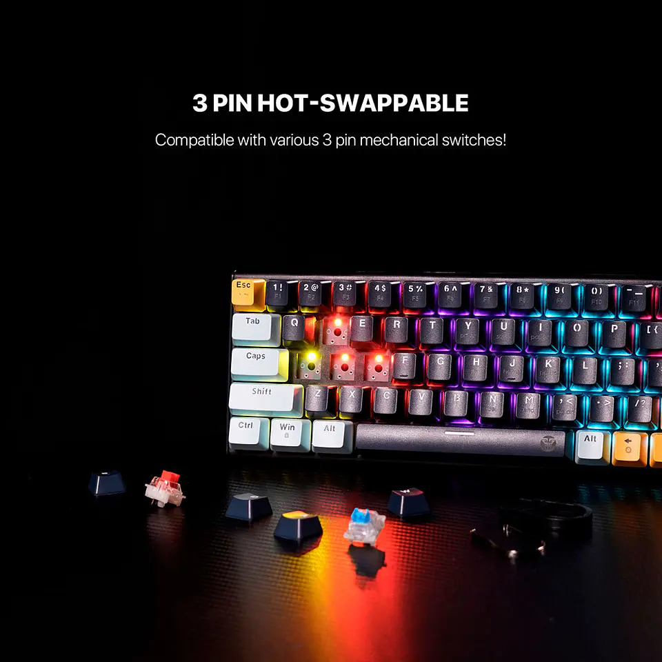 MK874V2 ATOM63 Sky Blue Teclado Mecánico 60% Hot-Swappable Layout USA 5