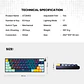 MK874V2 ATOM63 Sky Blue Teclado Mecánico 60% Hot-Swappable Layout USA - Miniatura 11