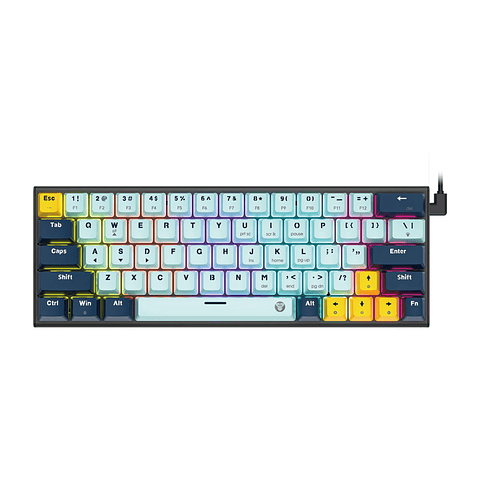 MK874V2 ATOM63 Sky Blue Teclado Mecánico 60% Hot-Swappable Layout USA