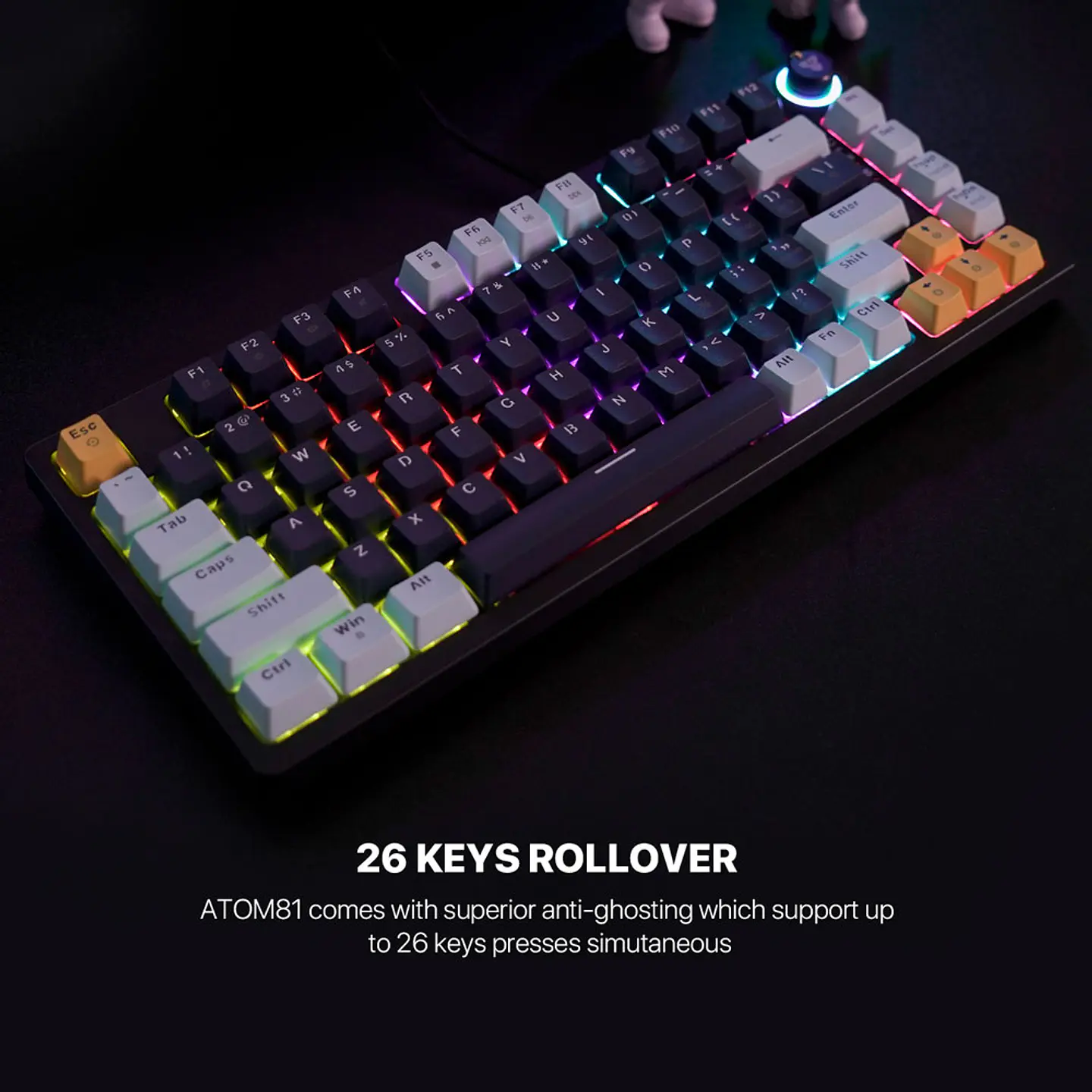 MK875V2 ATOM81 Sky Blue Teclado Mecánico 75% Hot-Swappable Layout USA 10