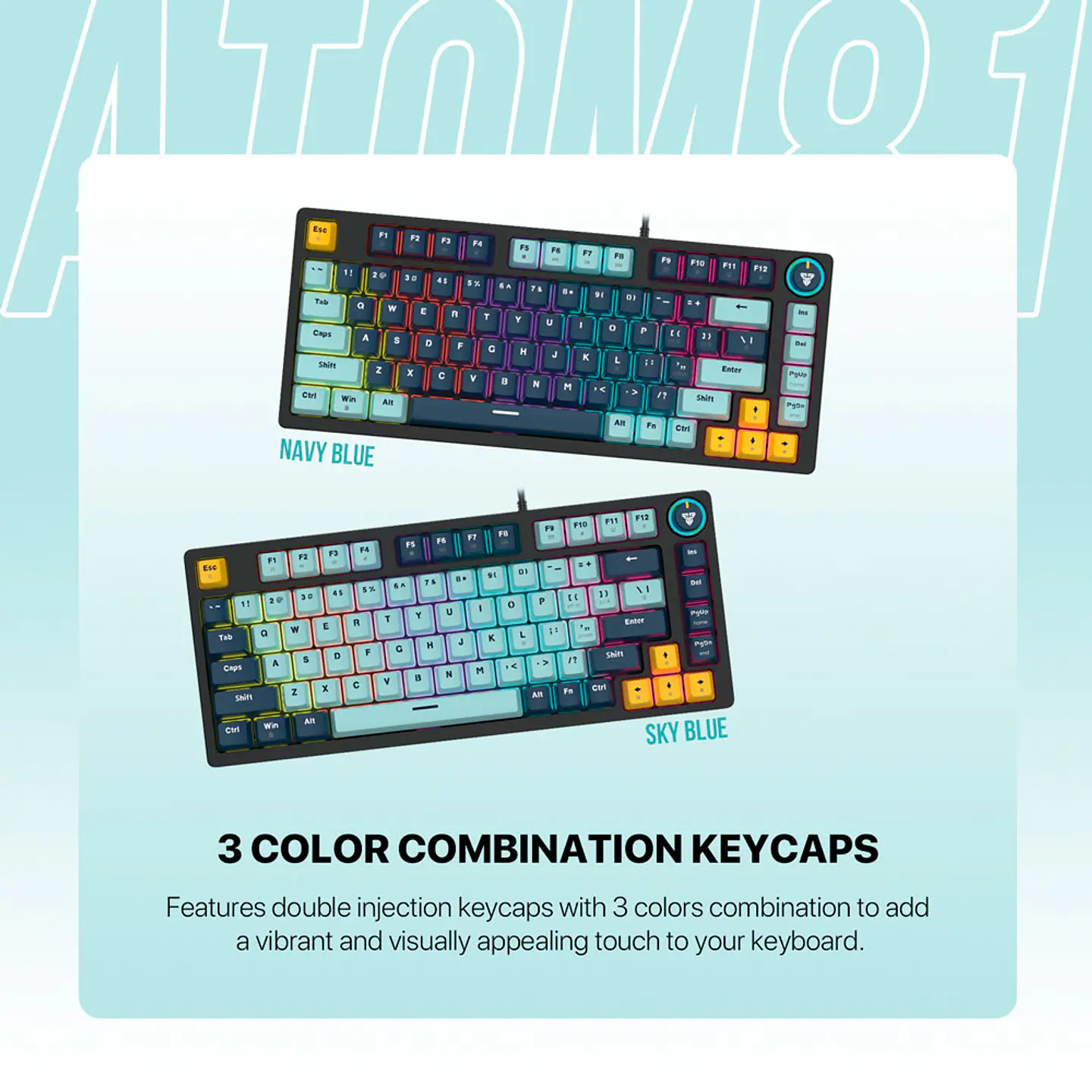 MK875V2 ATOM81 Navy Teclado Mecánico 75% Hot-Swappable Layout USA 4