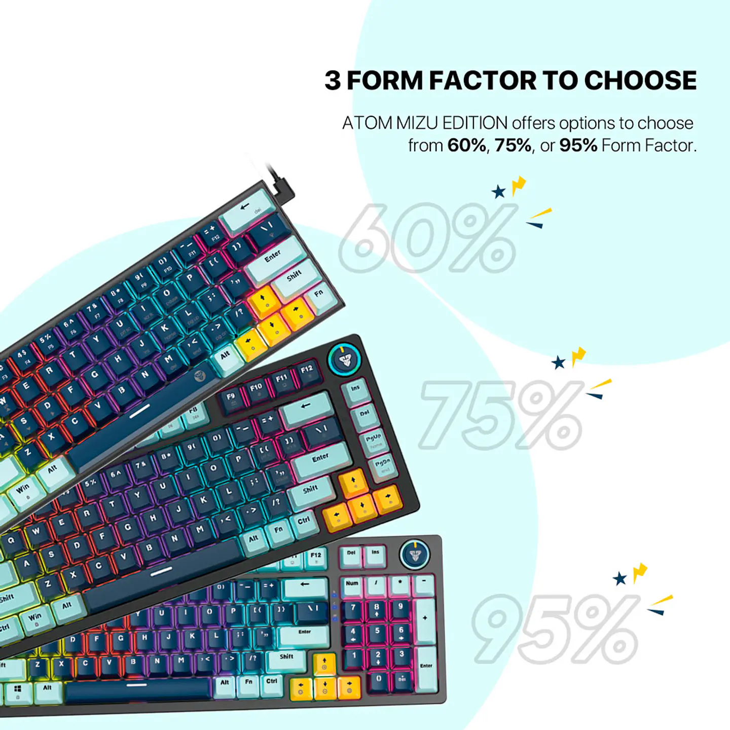 MK875V2 ATOM81 Navy Teclado Mecánico 75% Hot-Swappable Layout USA 6