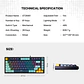 MK875V2 ATOM81 Navy Teclado Mecánico 75% Hot-Swappable Layout USA - Miniatura 7