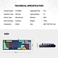 MK890V2 ATOM96 Navy Teclado Mecánico 90% Hot-Swappable Layout USA - Miniatura 11