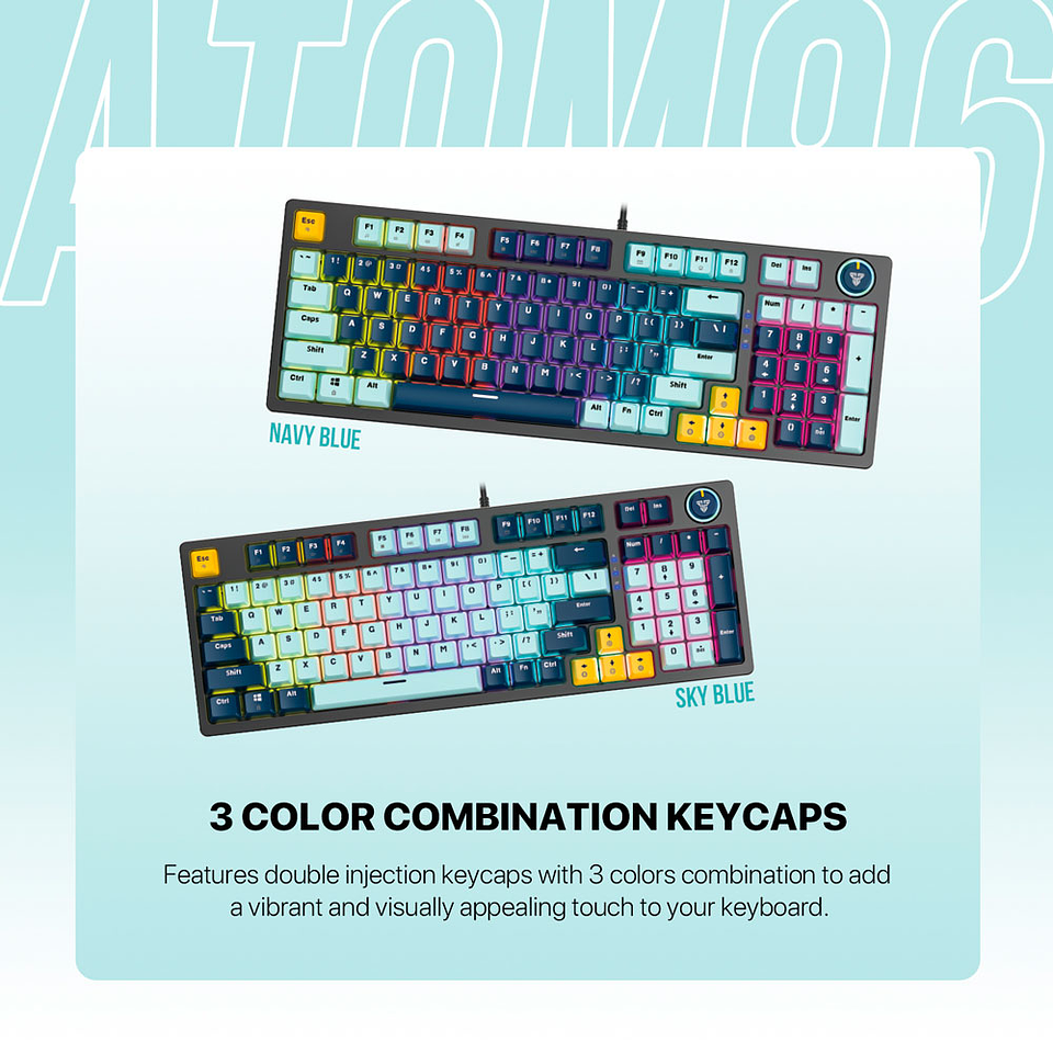 MK890V2 ATOM96 Navy Teclado Mecánico 90% Hot-Swappable Layout USA 4