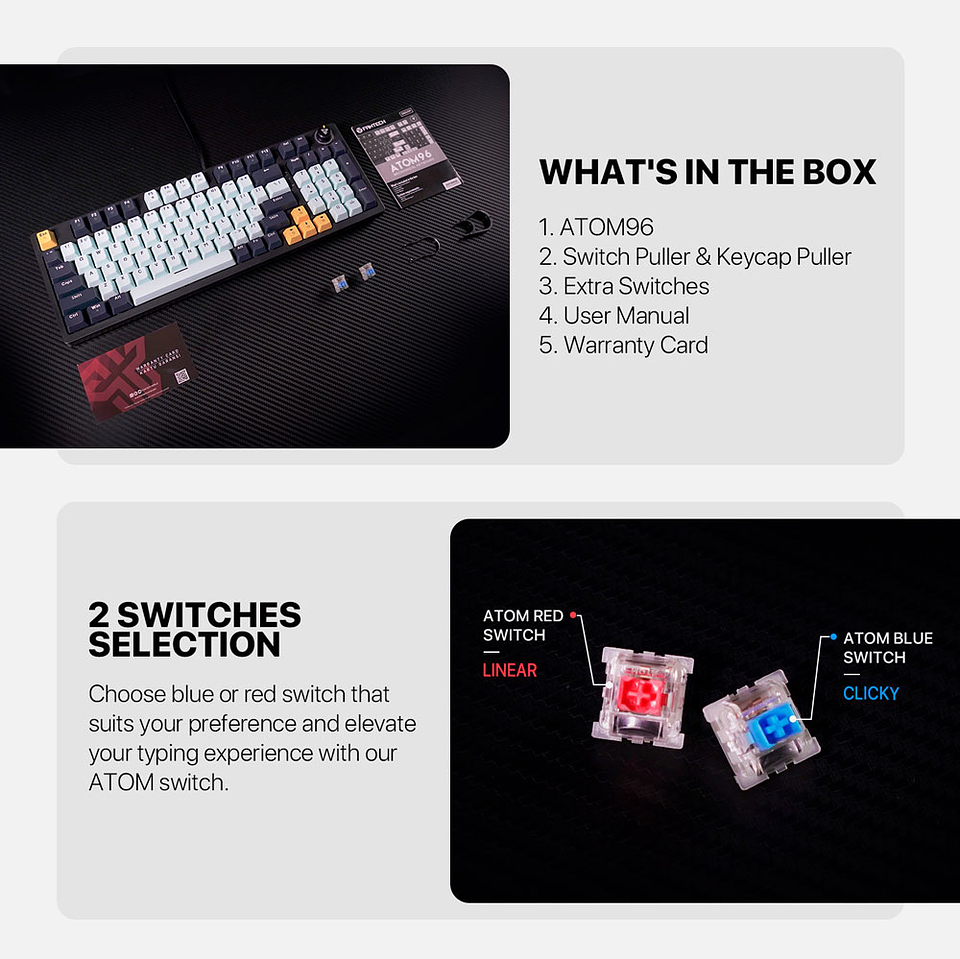 MK890V2 ATOM96 Sky Blue Teclado Mecánico 90% Hot-Swappable Layout USA 8