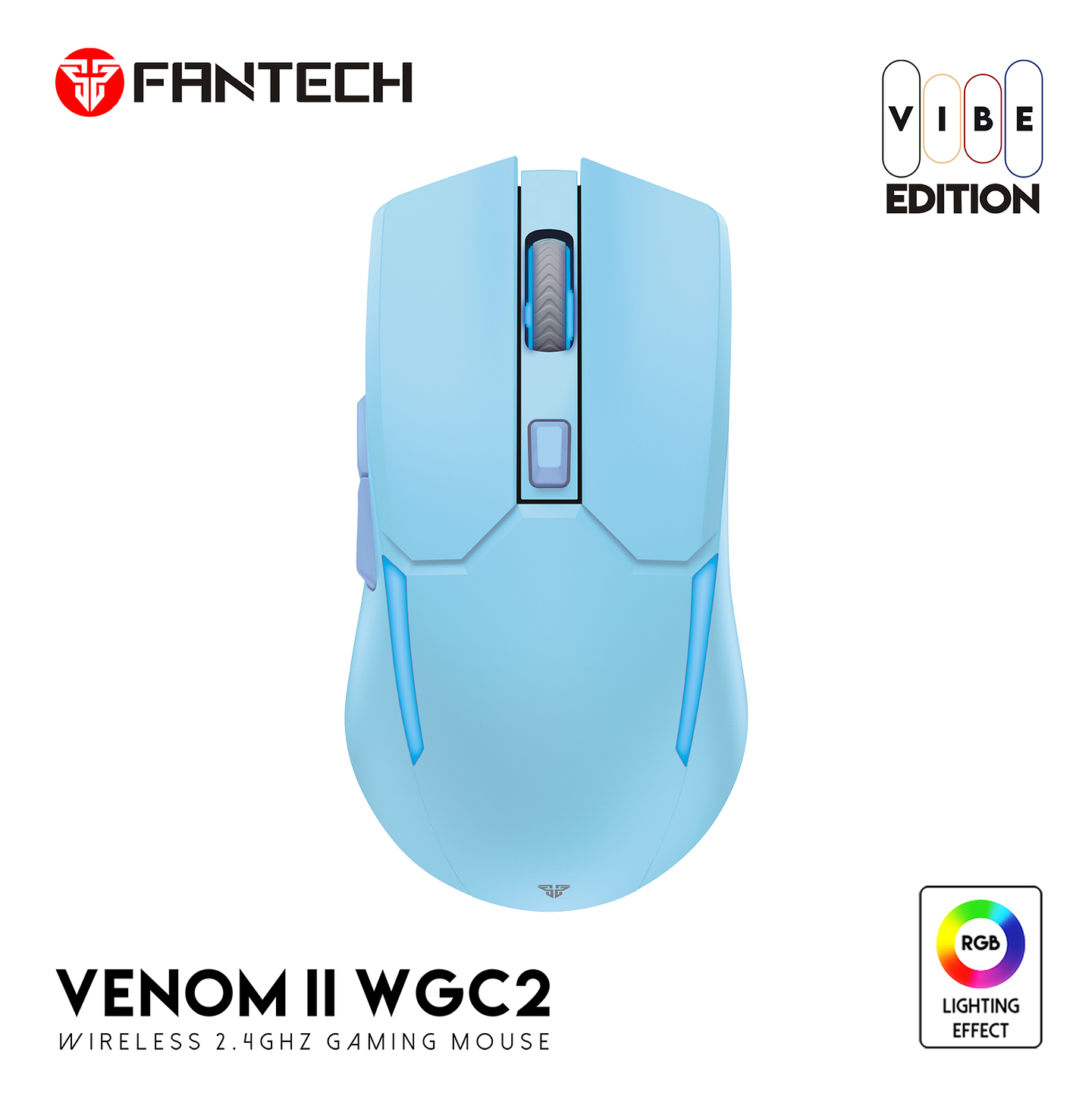 WGC2 VENOM II Blue Mouse Inalámbrico 2.400 DPI 16