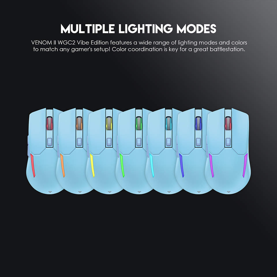 WGC2 VENOM II Blue Mouse Inalámbrico 2.400 DPI 12
