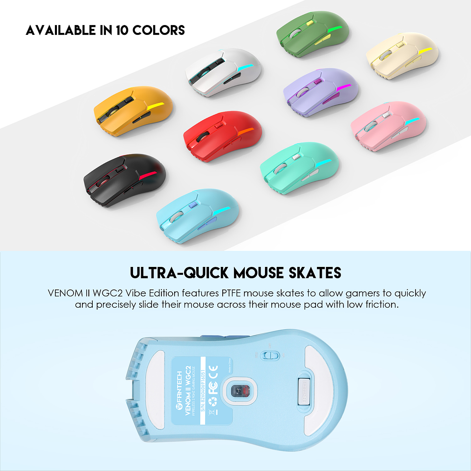 WGC2 VENOM II Blue Mouse Inalámbrico 2.400 DPI 14