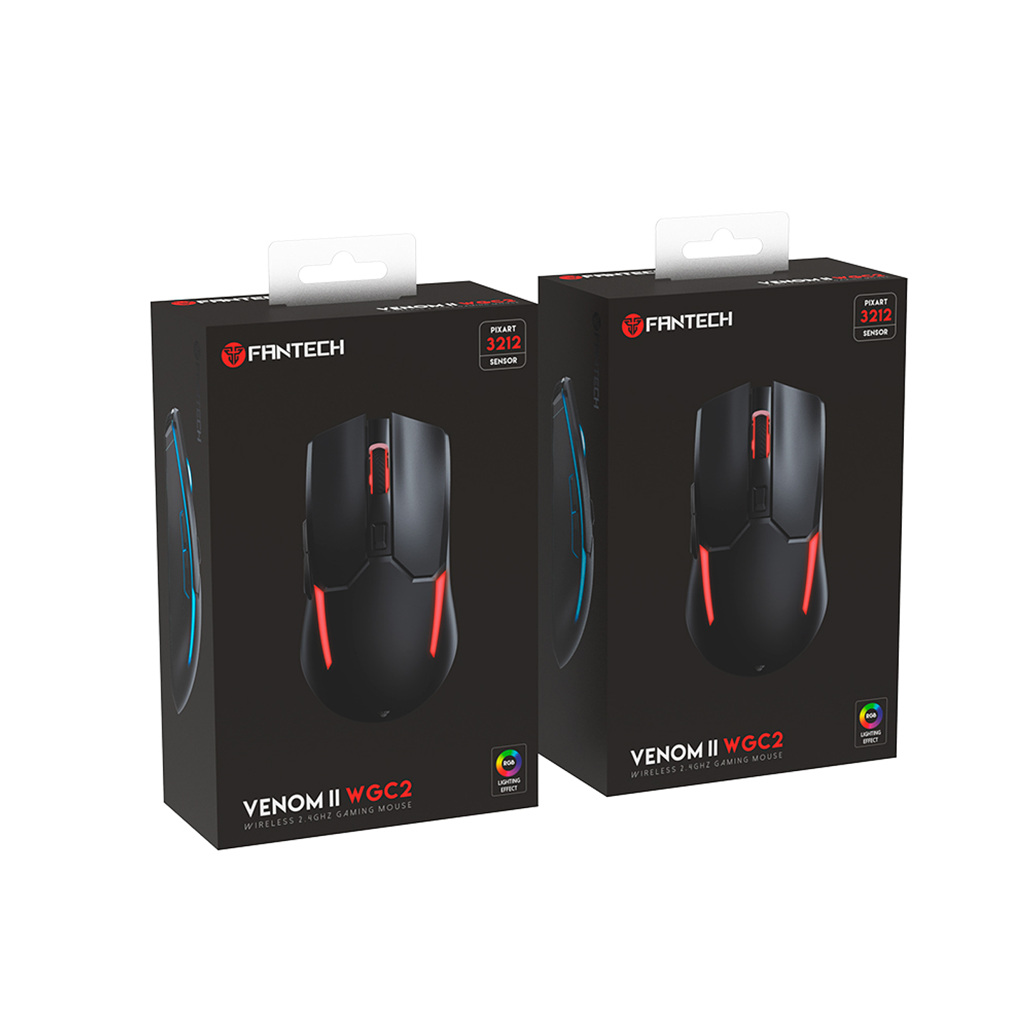 WGC2 VENOM II Black Mouse Inalámbrico 2.400 DPI 15